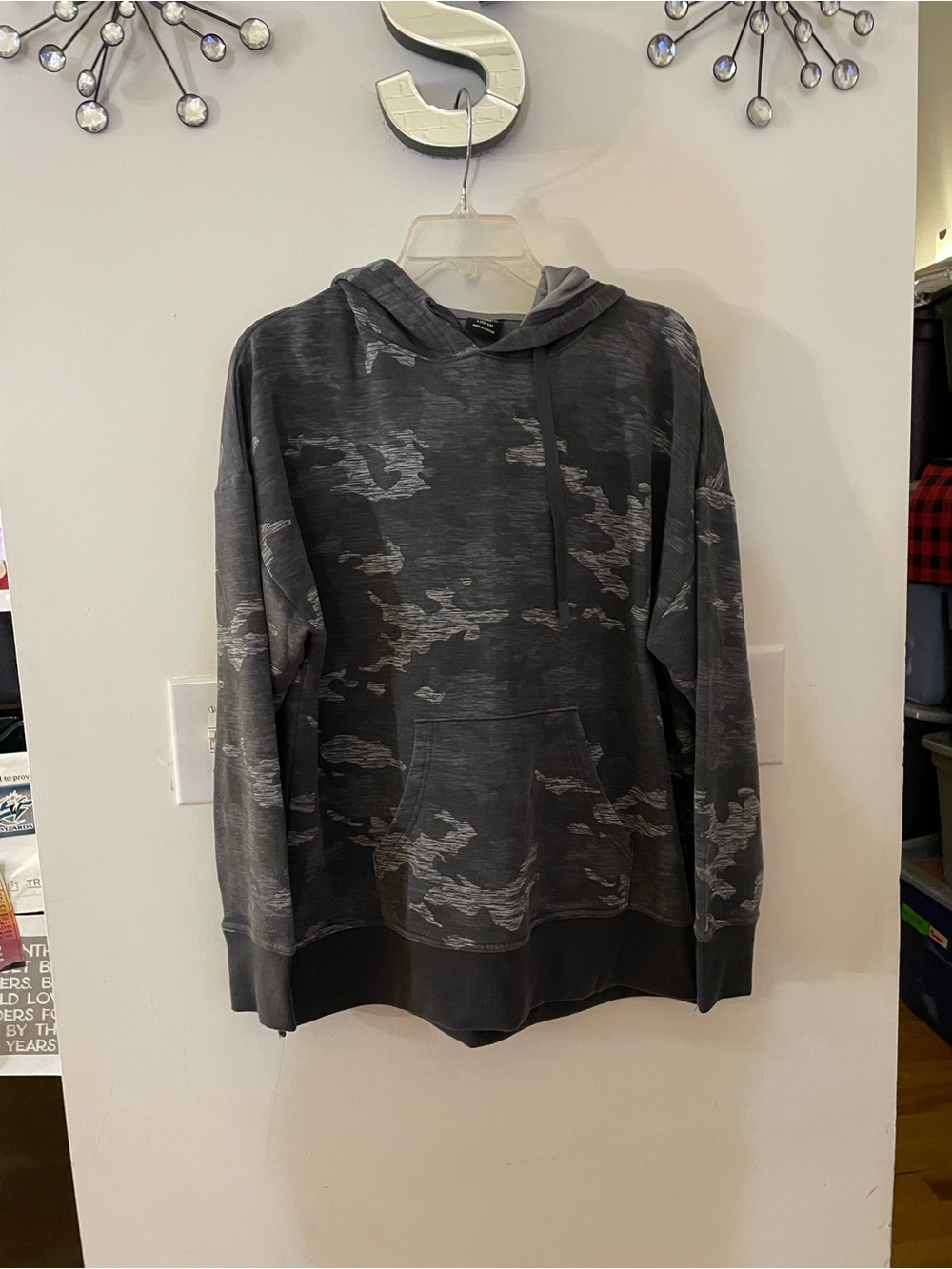 Athletic Works Gray Camouflage Hoodie Sweatshirt